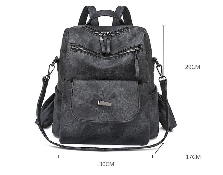 Stylish Women's PU Leather Backpack - Versatile Shoulder Bag with Multiple Pockets(Khaki)